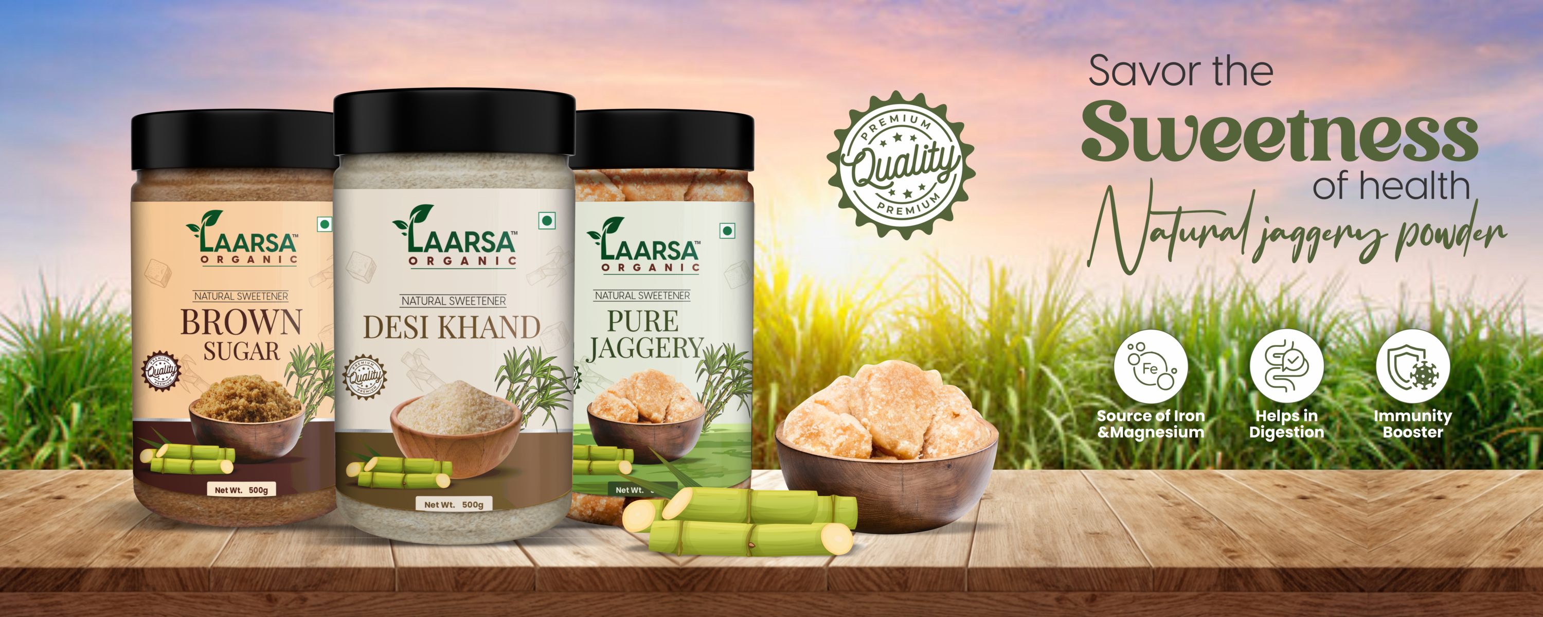 laarsa organic serving natural jaggery